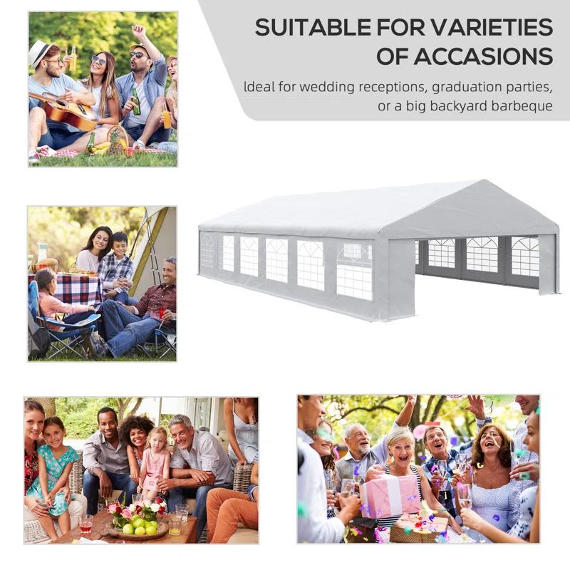 Outsunny 39 Ft. W x 23 Ft. D Steel Canopy