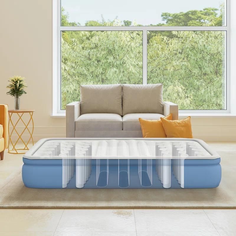 Simmons Simmons Lumbar Firm, 12" Tri-Zone Inflatable Air Mattress with Built-In Pump & Extra Lumbar Support