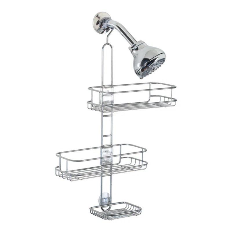 iDesign iDesign Linea Adjustable Bathroom Shower Caddy for Shampoo, Conditioner, Soap - Silver