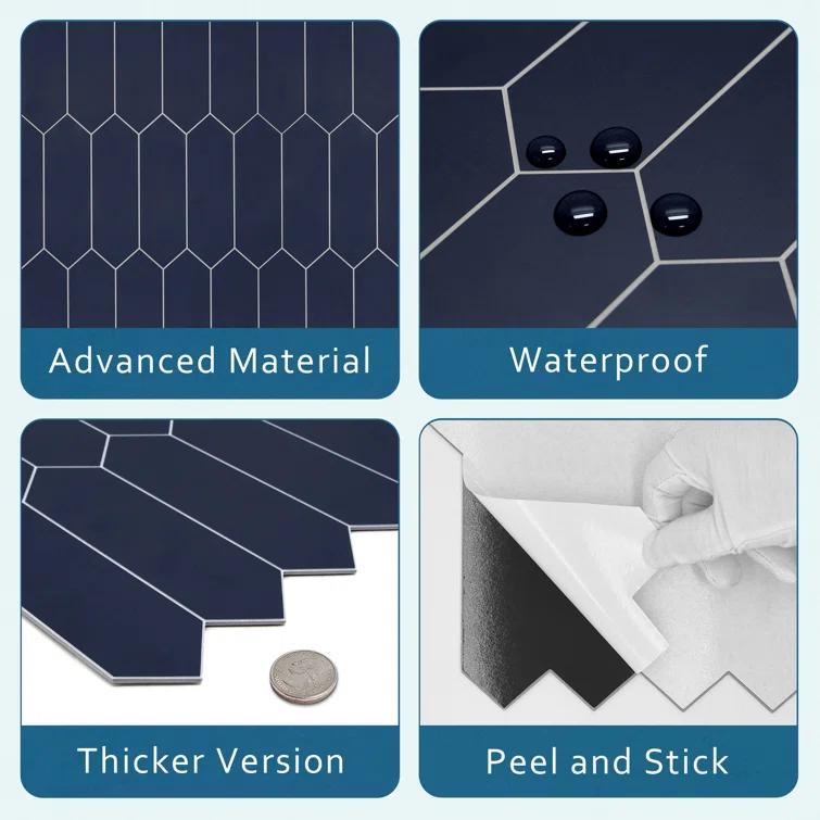 Sunwings 12" x 11.22" Picket Stone Composite Peel & Stick Mosaic Tile