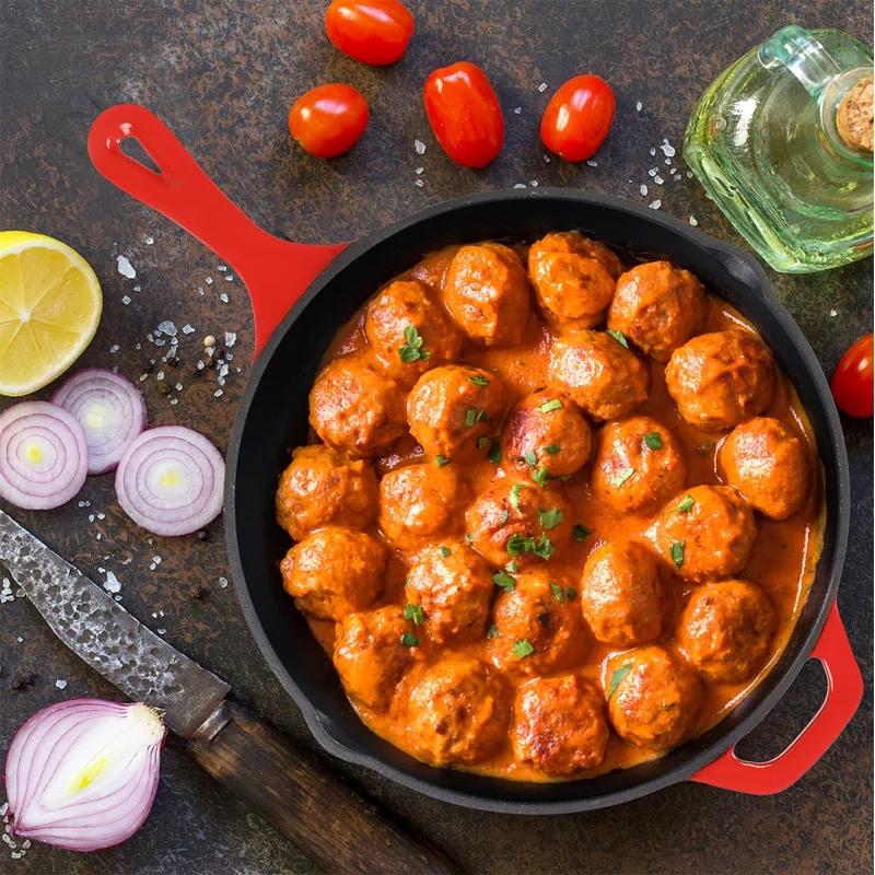 doitbest Pre-Seasoned Cast Iron Skillet with Lid, Grill-Safe Cookware, Red