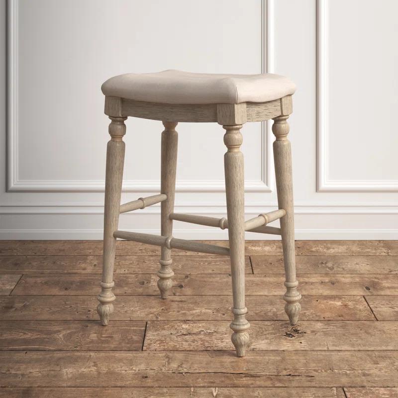 Kelly Clarkson Home Jordyn Backless Upholstered Wood Counter & Bar Stool