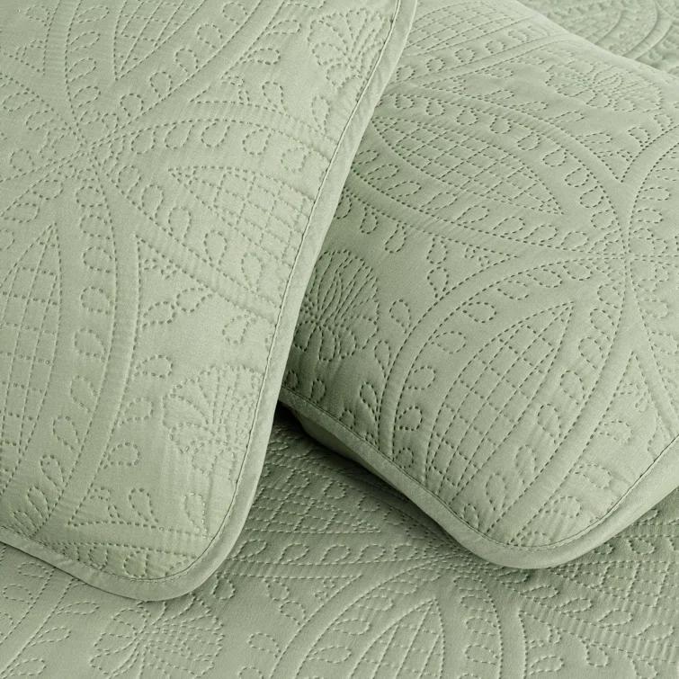 Chezmoi Collection Austin Microfiber Reversible 3-Piece Coverlet / Bedspread Set