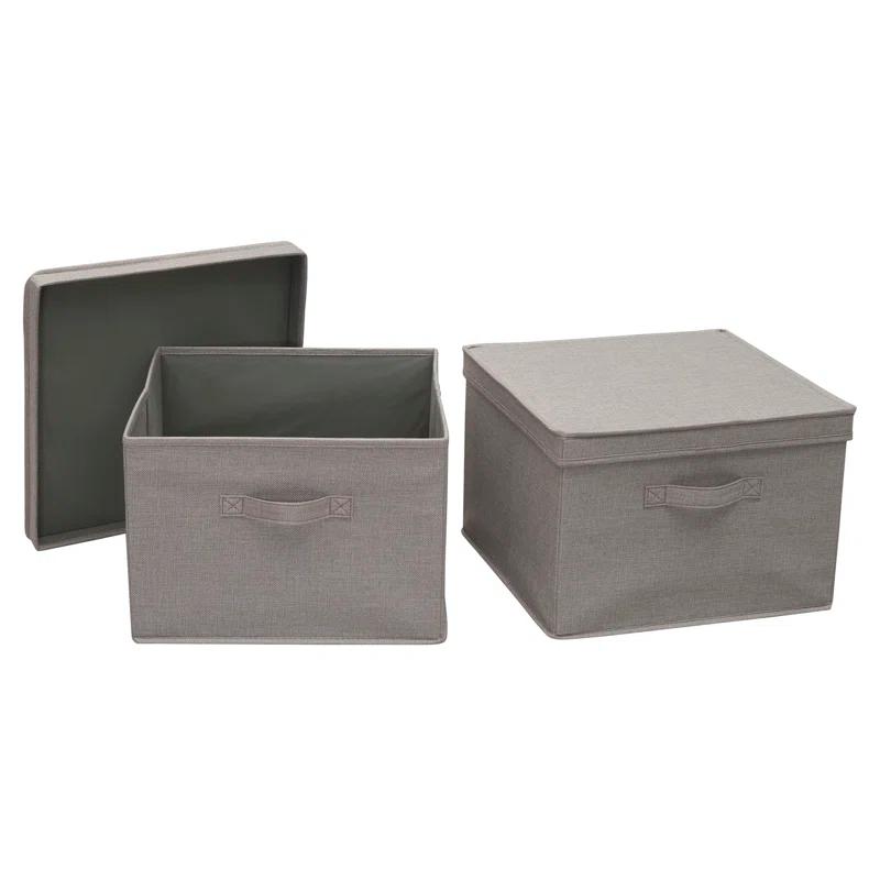 Household Essentials Household Essentials Wide Storage Box Fabric Bin (Set of 2)