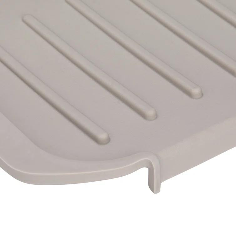 Ginsey Clorox KeptClean Kitchen Faucet Splash Guard – Easy-to-Install, Water-Resistant Protection for Faucets and Sink Area, Self-Draining Channels Direct Water Into Sink – Almond