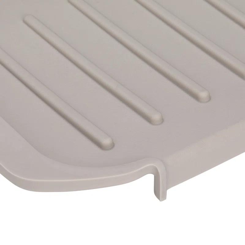 Ginsey Clorox KeptClean Kitchen Faucet Splash Guard – Easy-to-Install, Water-Resistant Protection for Faucets and Sink Area, Self-Draining Channels Direct Water Into Sink – Almond