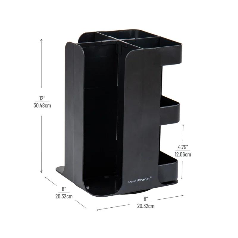 Mind Reader Mind Reader Cup Condiment Carousel, Countertop Organizer, Coffee Bar Accessories, Kitchen, Stirrers, 8"L x 8"W x 12"H