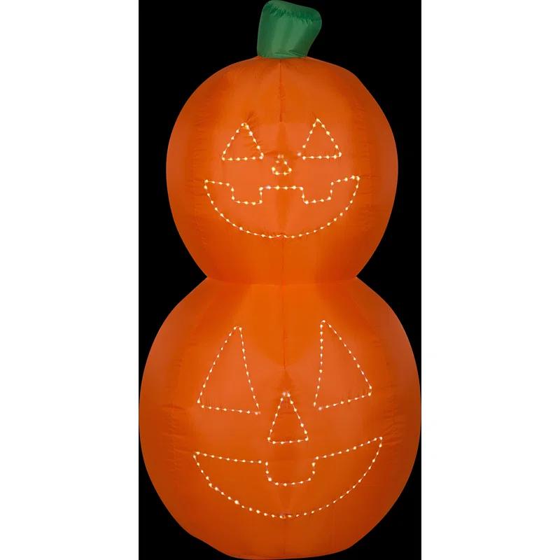 Gemmy Industries Airblown Jack-O'-Lantern Stack with Micro Lights Inflatable