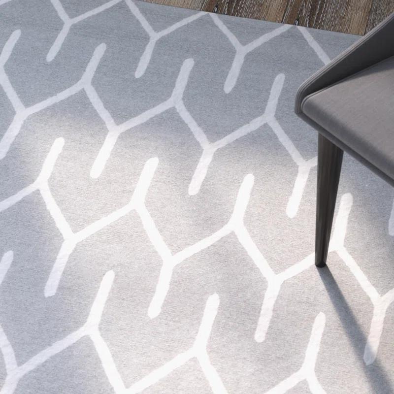 George Oliver Deedgra Hand Tufted Wool Geometric Rug