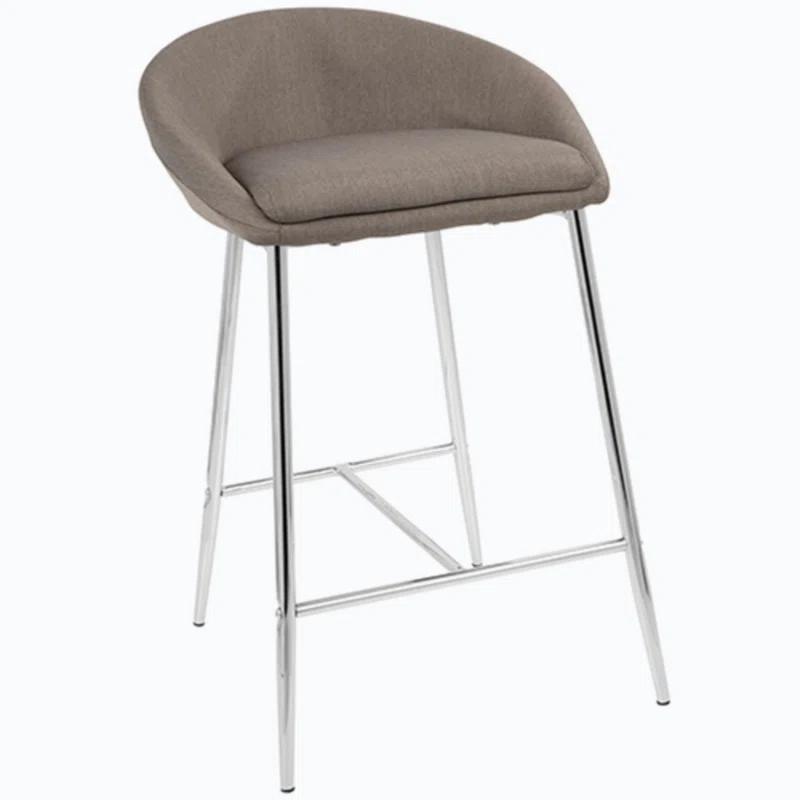 Wenty Glam Upholstered Counter Stool with Metal Frame (Set of 2)