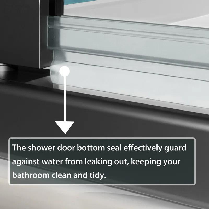 28 - 32 in. W x 71 in. H Pivot Semi-Frameless Sliding Shower Door in Matte Black with Clear SGCC Tempered Glass