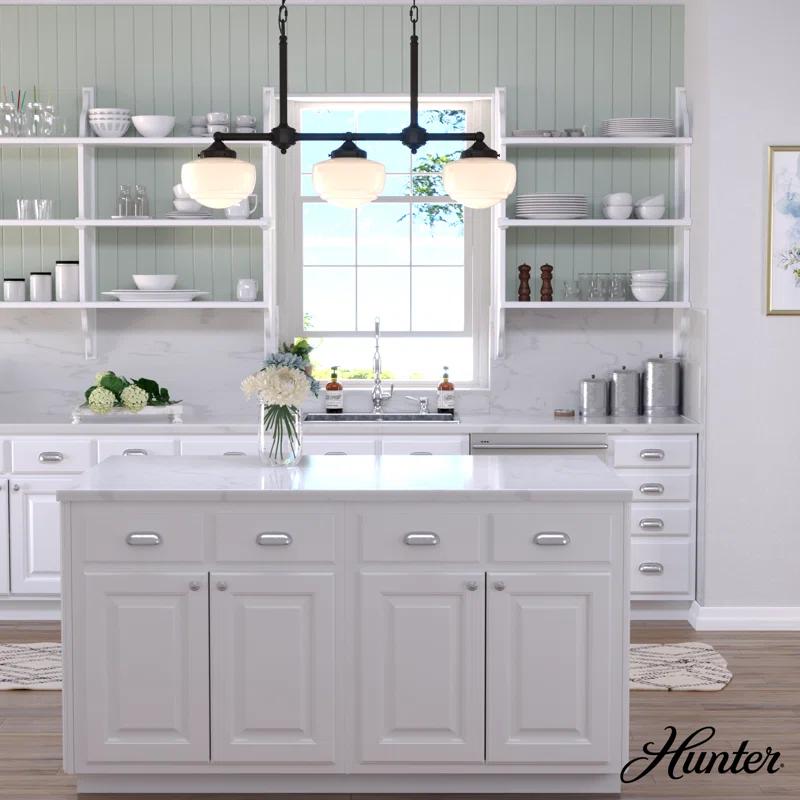 Hunter Fan Hunter Saddle Creek 3 Light Linear Chandelier Ceiling Light Fixture