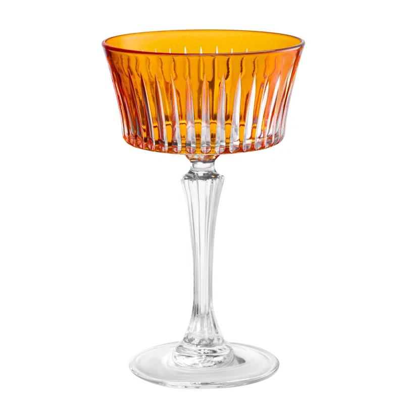Barski Colored Champagne Coupe Glasses, Stemmed Martini Glassware, Set of 6 - 8.7 oz. (Set of 6)