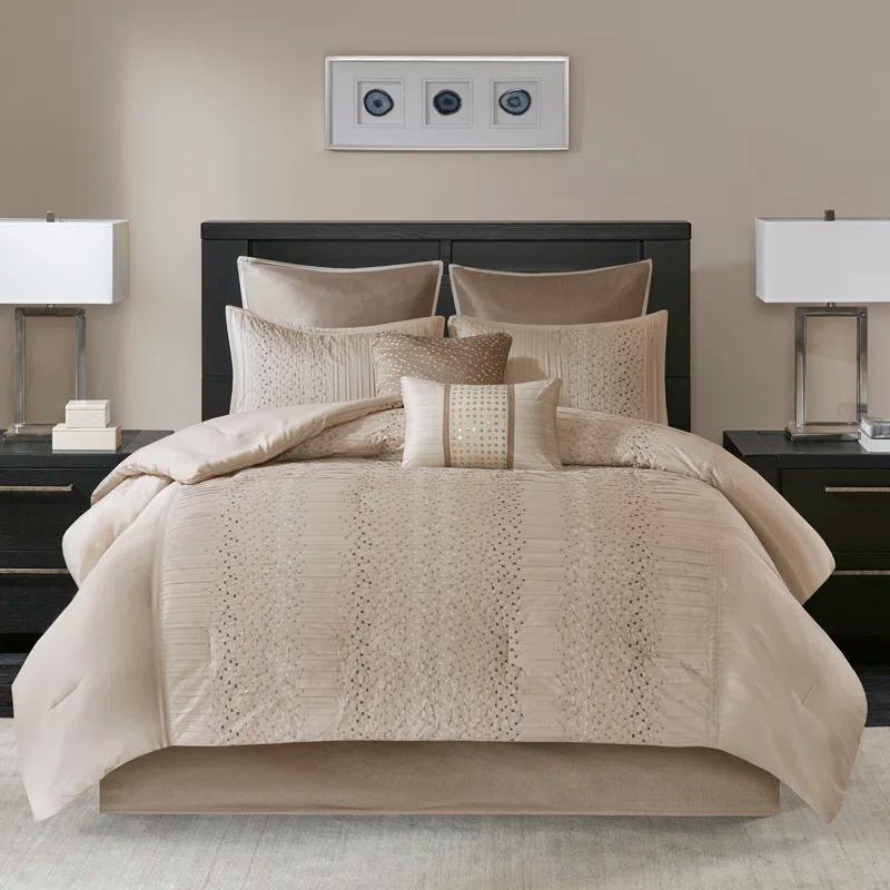 Madison Park Camelia 8 Piece Embroidered Comforter Set