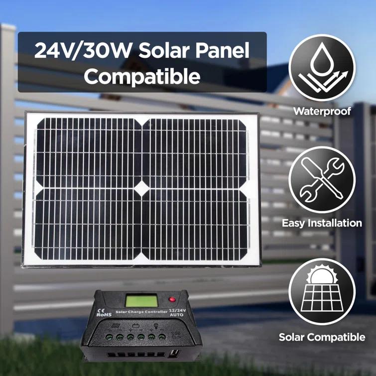 ALEKO Single Swing Gate Operator - GG850/AS850 AC/DC - Solar Kit 50W