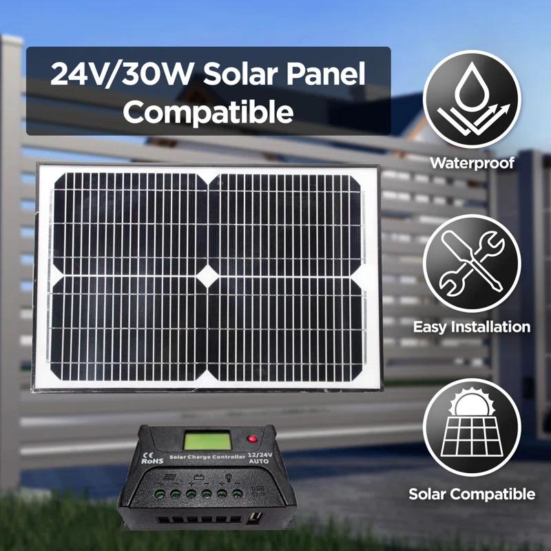 ALEKO Single Swing Gate Operator - GG850/AS850 AC/DC - Solar Kit 50W