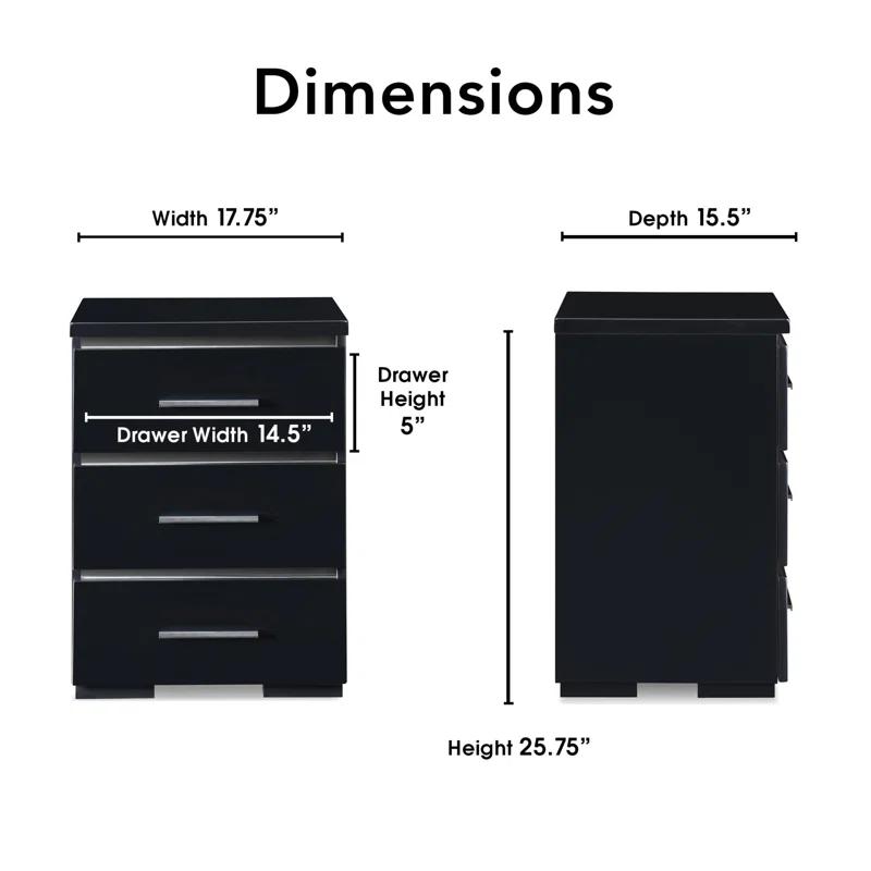 Finch Sloan Belmont 3-Drawer Nightstand