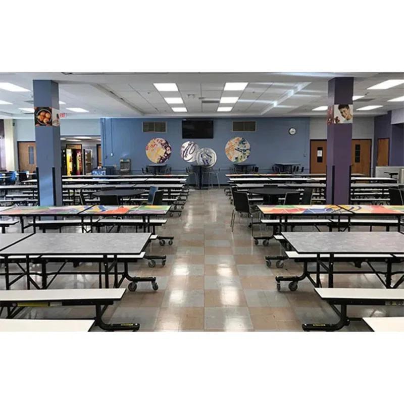 Palmer Hamilton Palmer Hamilton 145'' Rectangle Bench Cafeteria Table with Metal Frame