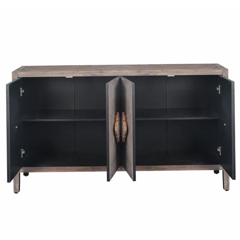 Bungalow Rose Antique Four Door Cabinet For Living Room