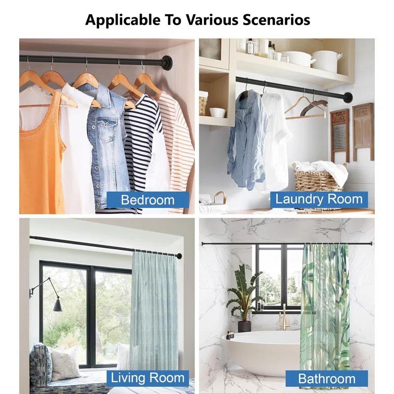 The Shower Curtain Rod, Adjustable 32-89 Inch Spring Tension Shower Rods.