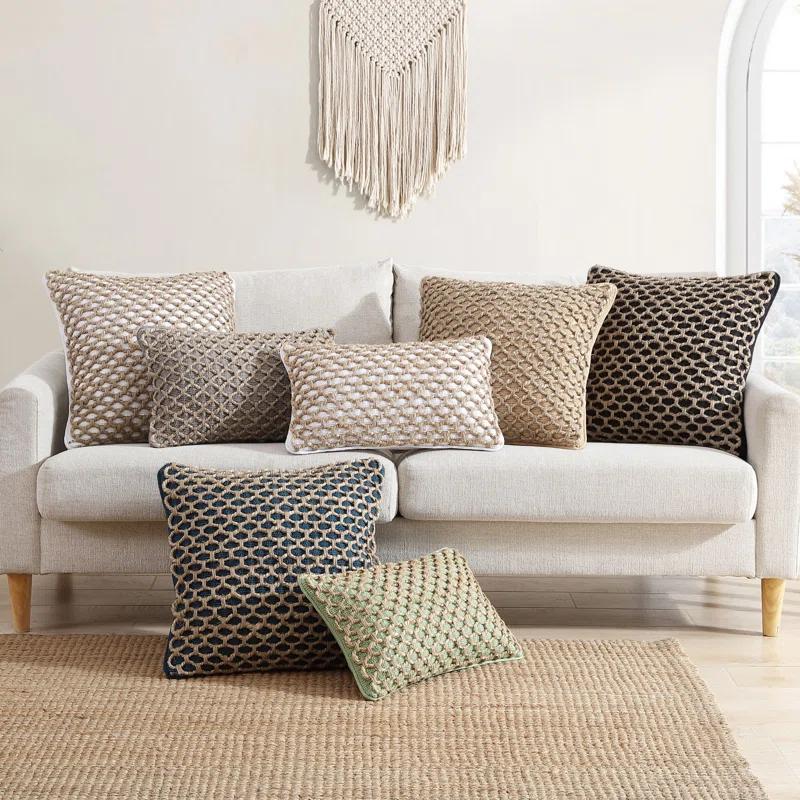Boho Living Boho Living Jada Decorative Pillow Collection Jute/Cotton Indoor Square Throw Pillow with & Insert (Set of 2)
