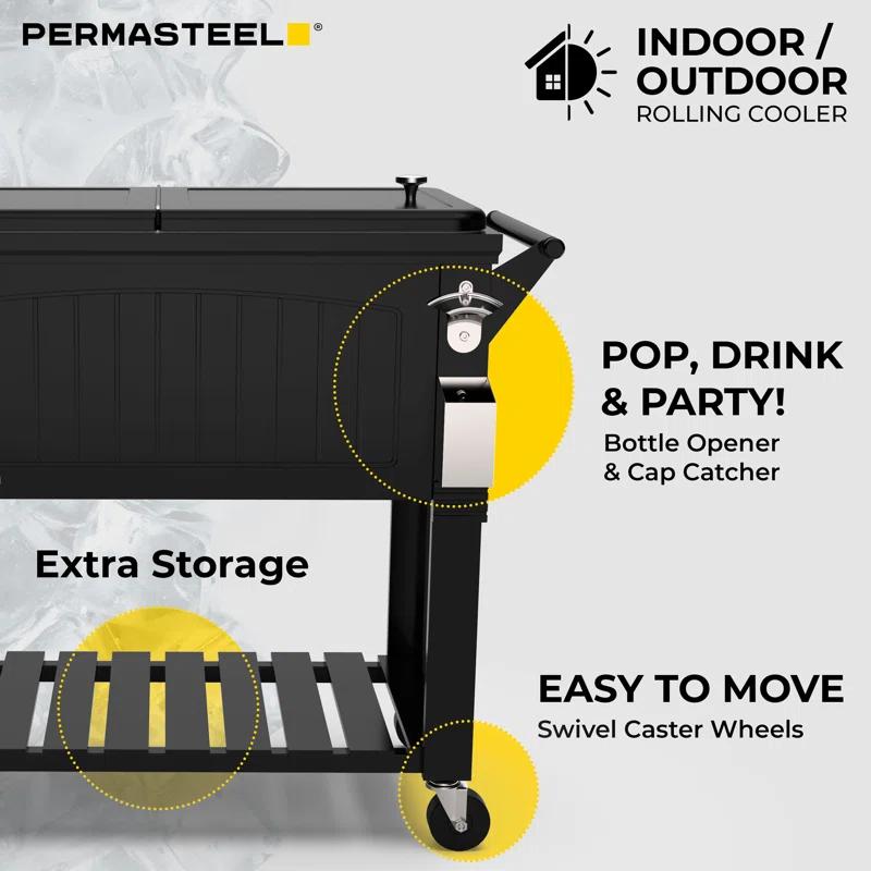 Permasteel Permasteel 80 Qt. Furniture Style Rolling Patio Cooler