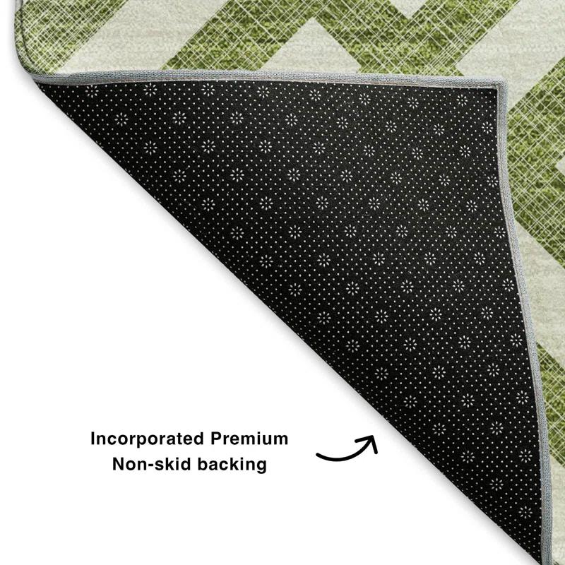 Wade Logan® Premium Machine Washable Cerrito Olive Rug