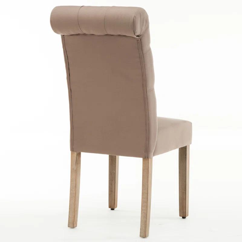 Ophelia & Co. Monarda Roll Top Tufted Upholstered Side Chair (Set of 2)