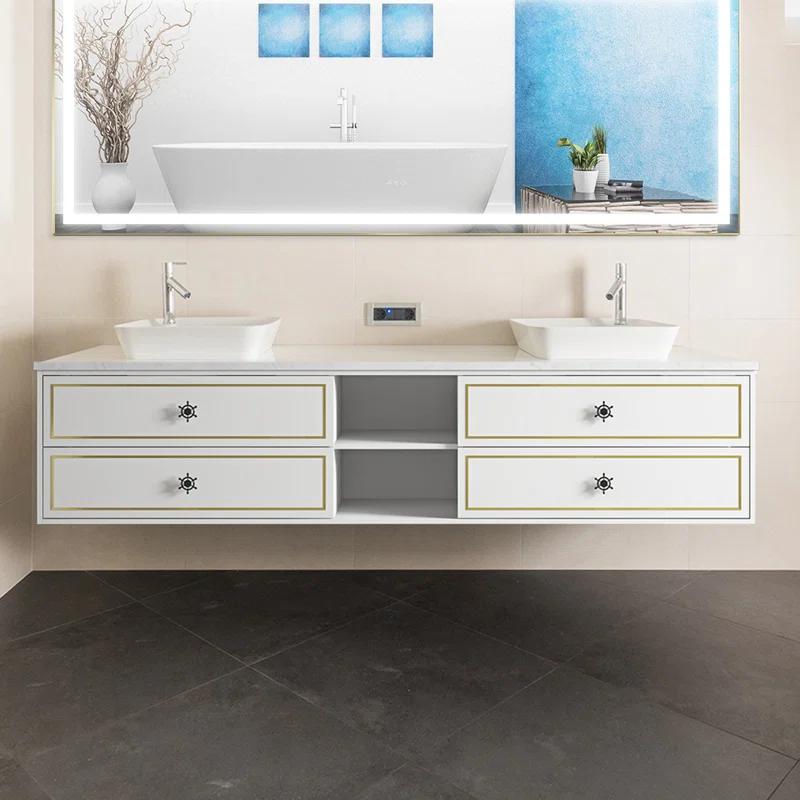 AMANI Eleen 96 In. W X 23 In. D X 22 In. H Bath Vanity Cabinet Without Top
