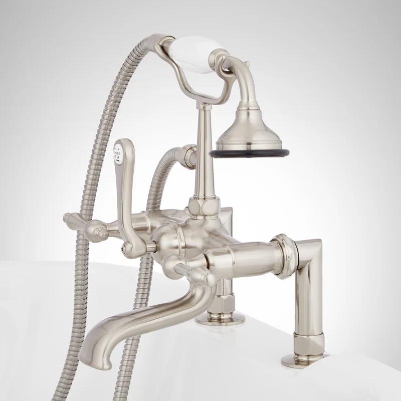 Signature Hardware 419660 Telephone Style Deck Mounted Roman Tub Faucet with Lever Handles