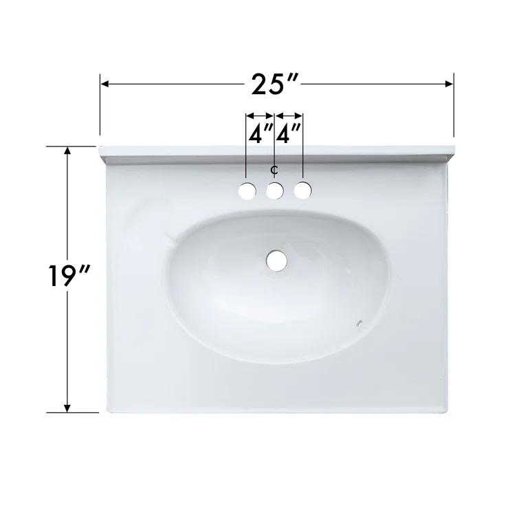 Penncrafter 25" White Single Bathroom Vanity Sink Top