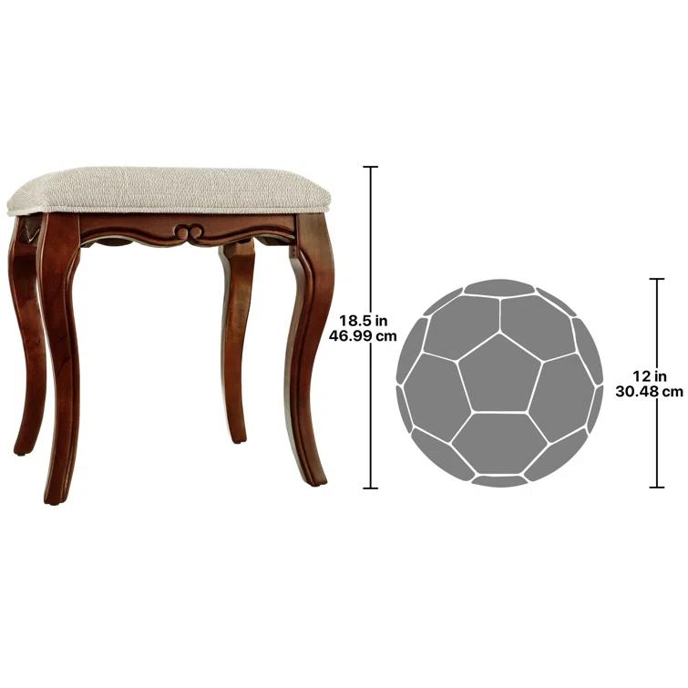 Design Toscano Lady Guinevere Upholstered Vanity Stool