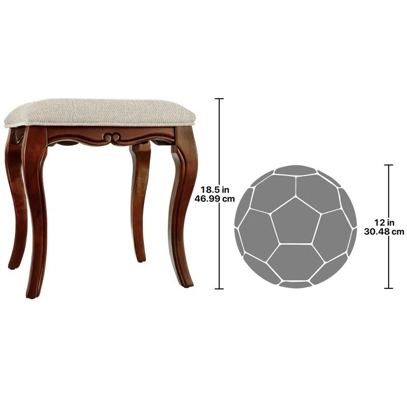 Design Toscano Lady Guinevere Upholstered Vanity Stool