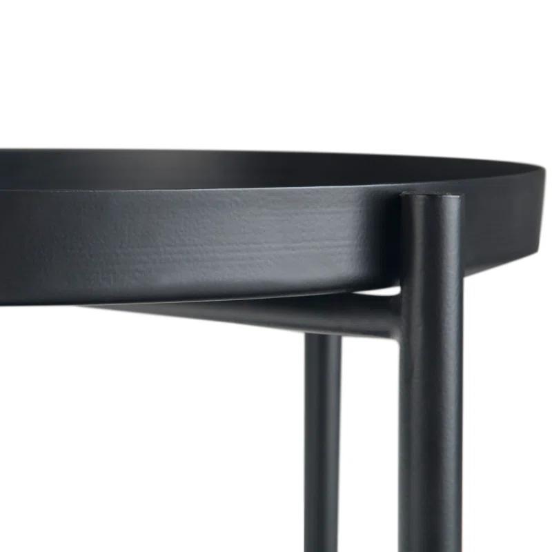 Simpli Home Monet 17"W Round Metal End Table with Flippable Tray Top
