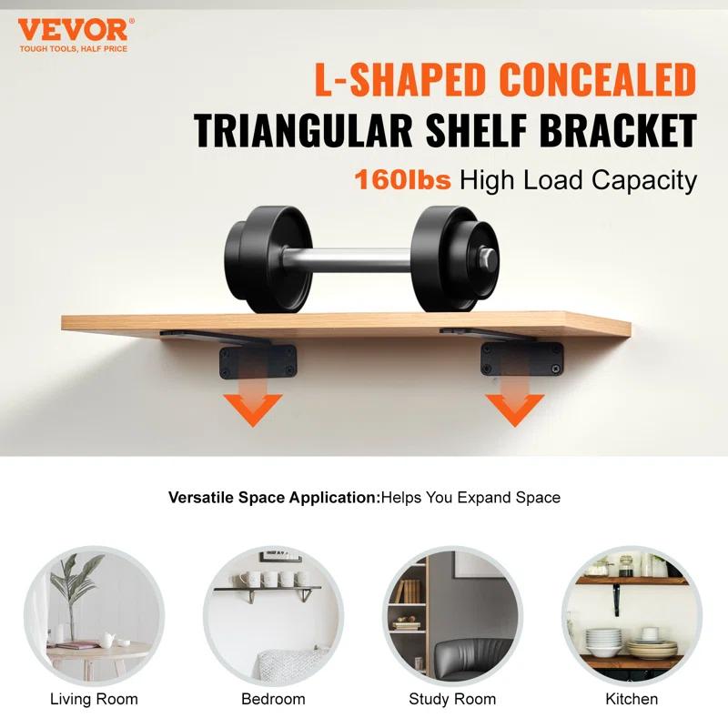 VEVOR Floating Shelf Brackets (Set of 6)