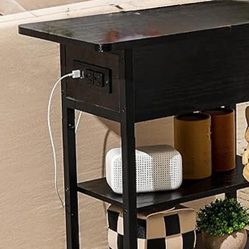 End Table with USB Ports and Outlets,Sofa Couch Table Bedside Table for Living Room Bedroom
