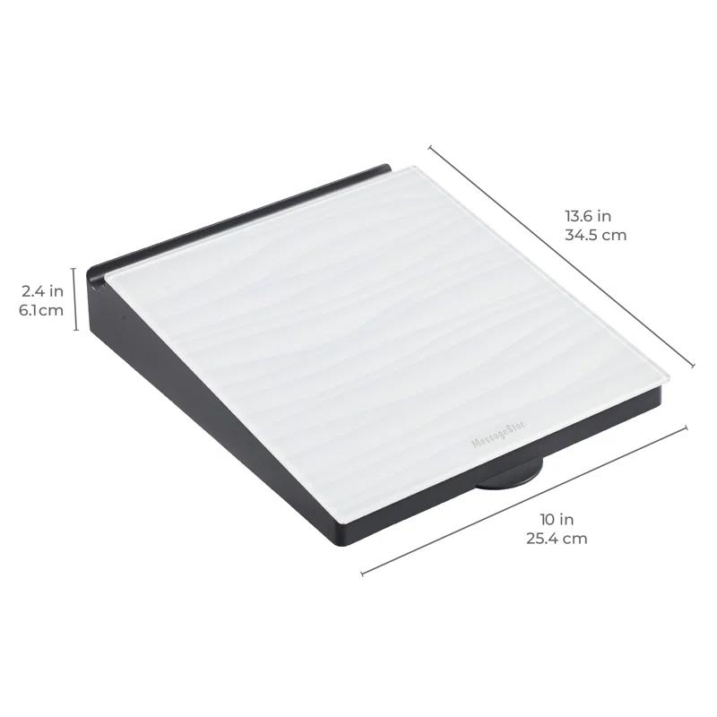 ECR4Kids MessageStor Dry-Erase Glass Board Memo Station, Desk Organizer, Waves
