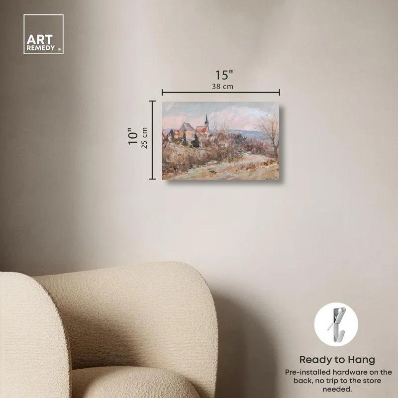 Art Remedy Little Town Canvas Classic Landscape Art by Art Remedy