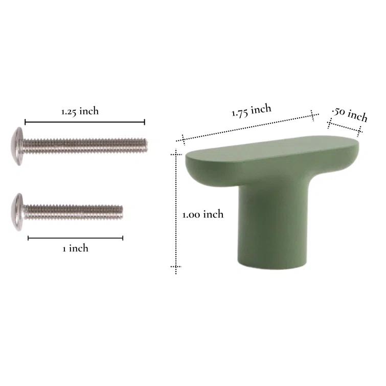 ROUS ROUS Mid-Century Modern Cabinet T Bar Drawer Knobs