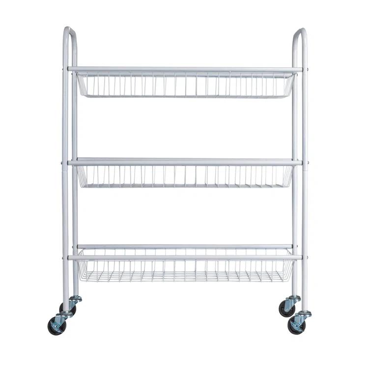 Household Essentials Metal Free Standing Laundry Cart with Wheels