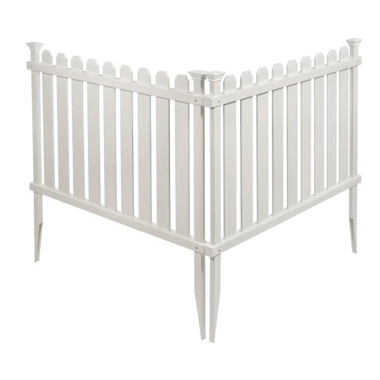 Zippity Outdoor Products 2.5ft H x 3.5ft W (2 Panels) No Dig Zippity Bella Puppy and Garden Fence Kit, No Dig Fence Panels, White Vinyl Fences for Dogs, Temporary Fence for Backyard, White Picket Fence Garden Border, ZP19064
