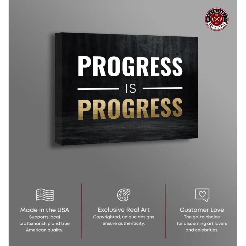 Notori Art Progress Is Progress Canvas Motivational Quotes Print By Notoriart