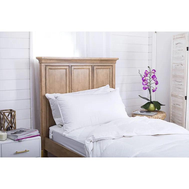 ContinentalBedding Continental Bedding Soft Down Pillows, 2-Pack, 550FP, 75% Down 25% Feather, 400TC 100% Cotton Cover (Set of 2)