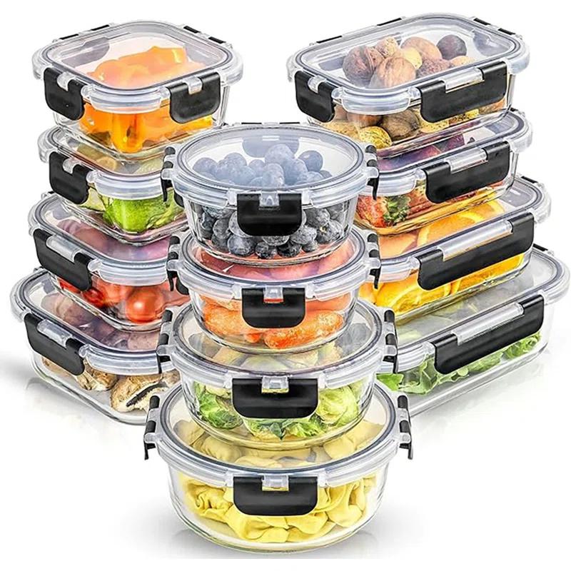 JoyJolt 24-Piece Glass Food Storage Container Set with Leakproof Lids