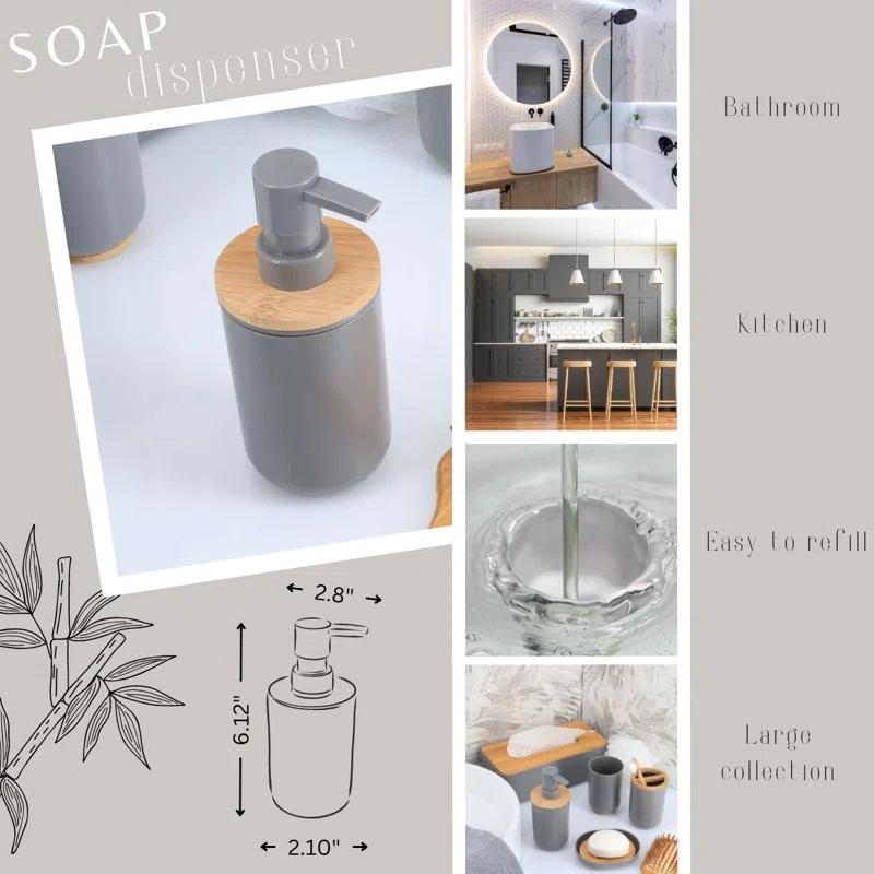 Evideco Padang Soap and Lotion Dispenser with Bamboo