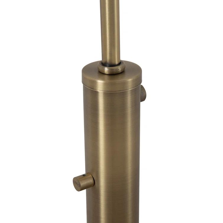 Rancho Mirage 1 Light Arc Floor Lamp - 86", Weathered Brass finish, Matte Black & Gold Leaf Shade, M