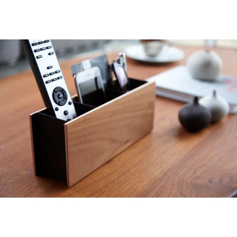 Yamazaki Home Yamazaki Home Desk Organizer - Tv Remote Control And Pen Holder, Steel + Wood