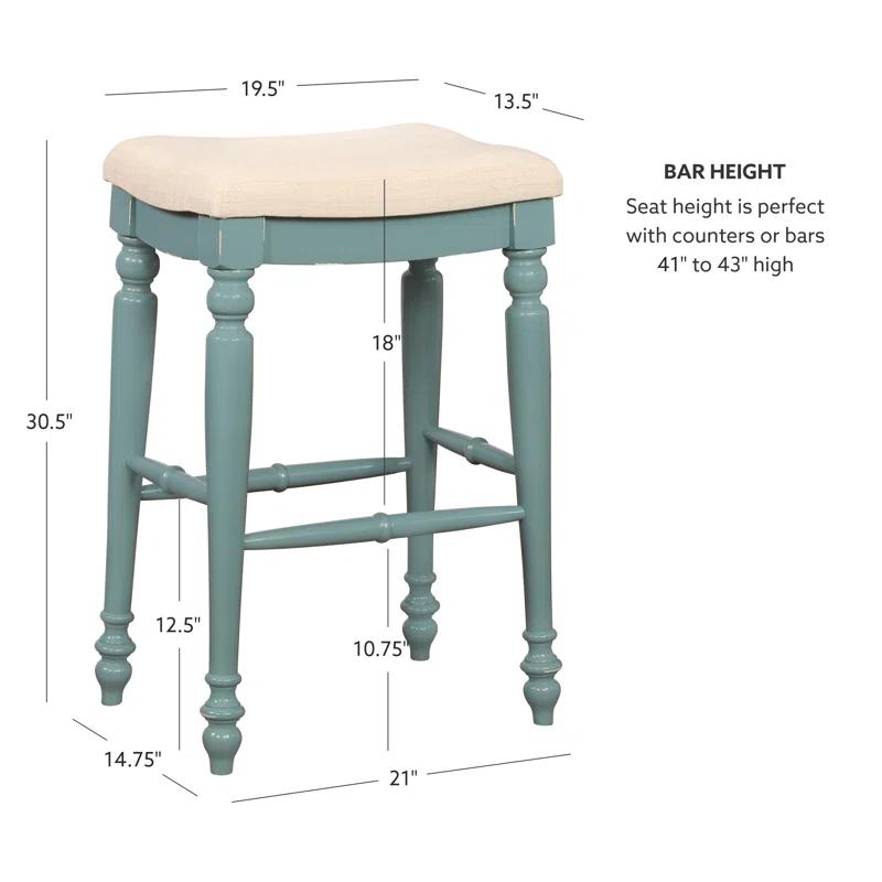 Kelly Clarkson Home Jordyn Backless Upholstered Wood Counter & Bar Stool