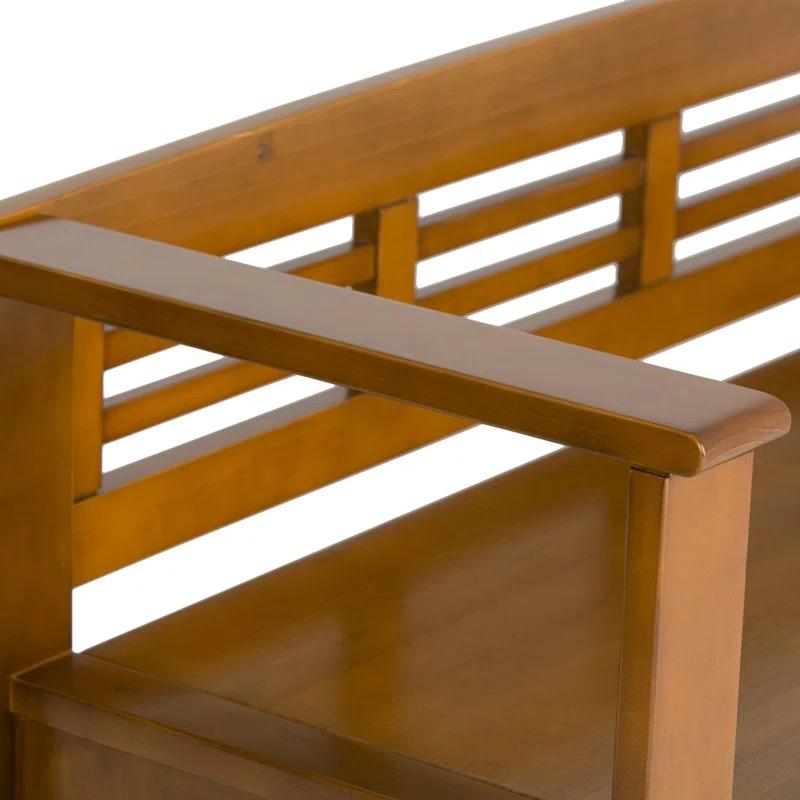 Simpli Home Adams Solid Wood Entryway Lift Top Storage Bench