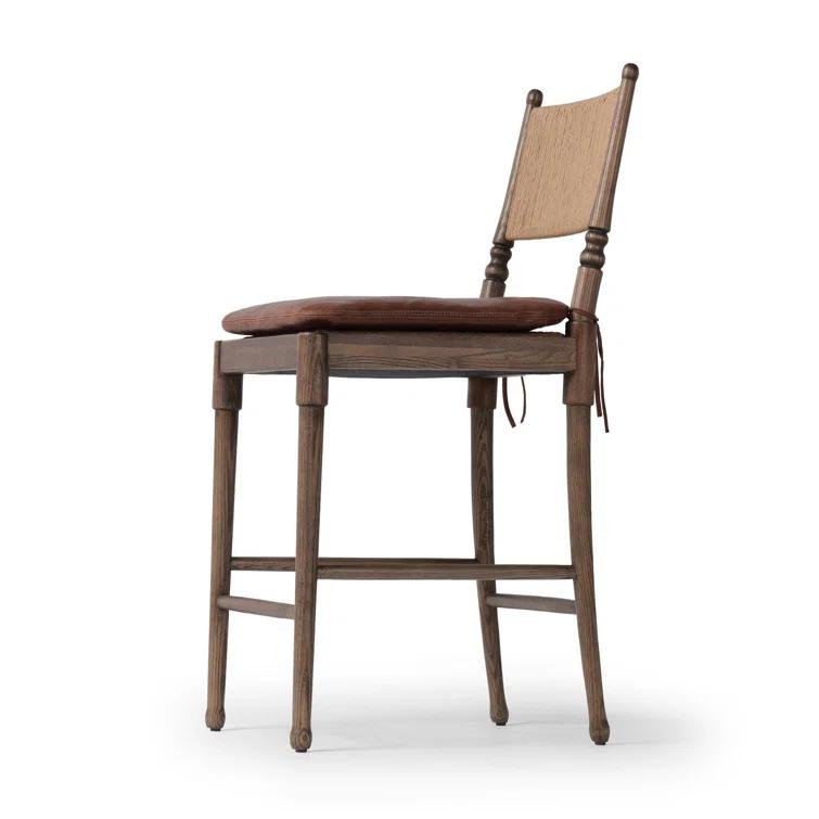 Fayth Bar and Counter Stool by Amber Lewis x Four Hands - Mahogany Leather / Counter